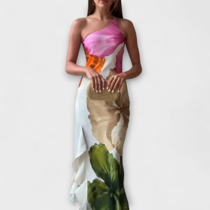 Sapphire - Elegant Maxi Dress with Patchwork