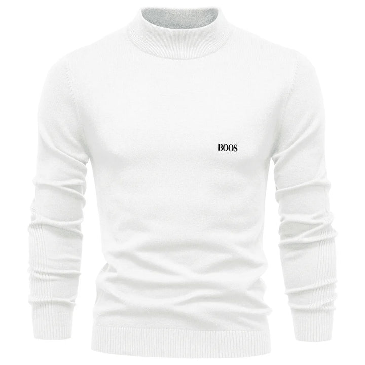 Men's slim-fit mock neck sweater, elegant and comfortable
