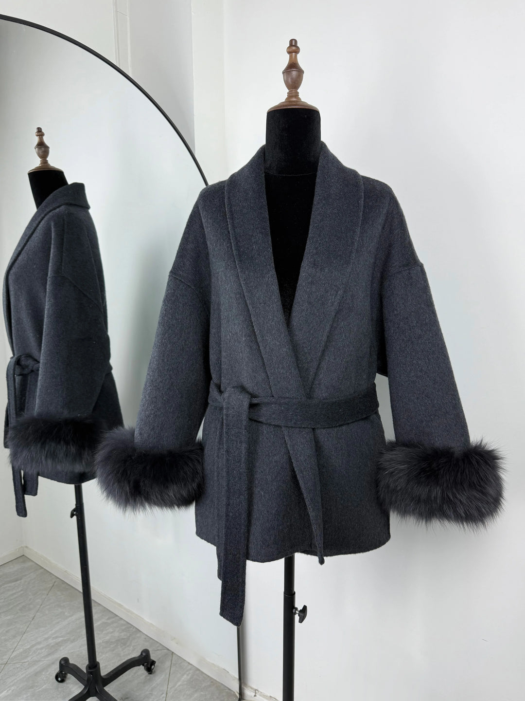 TARUXY fox fur wool coats women's coat