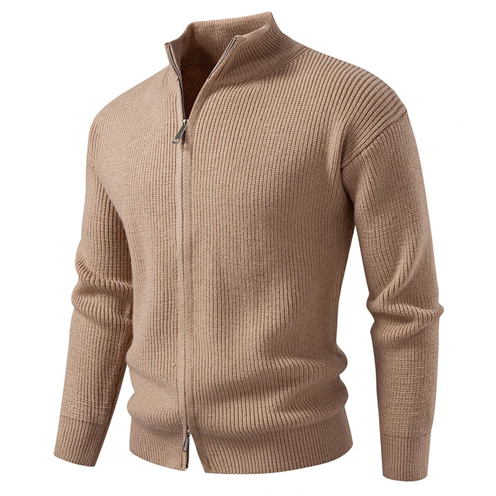 Men's Knitted Zip-Up Cardigan – Style and Comfort