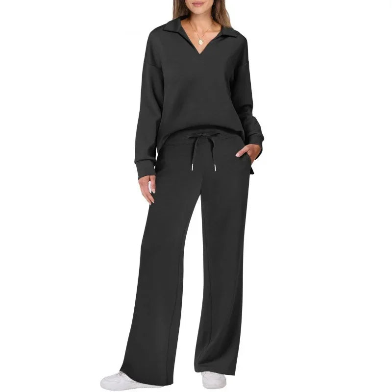 Women's Polyester Fiber Commuter Pant Set