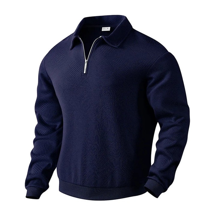 Men's zip-neck sweater with an elegant look and modern comfort