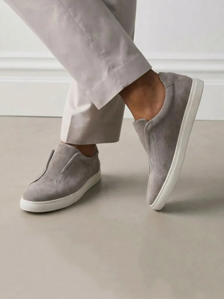 Men's Suede Effect Slip-On Loafers – Style & Comfort