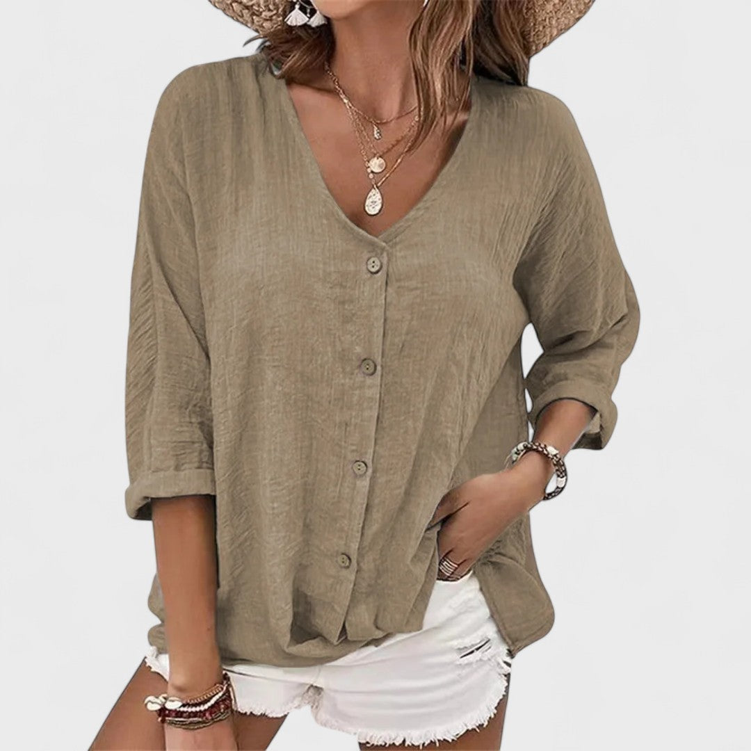 Mode Lumiére - Summer Linen Blouse