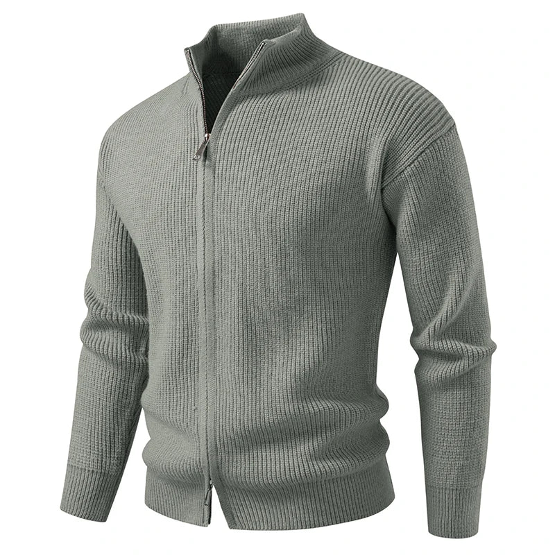 Men's Knitted Zip-Up Cardigan – Style and Comfort
