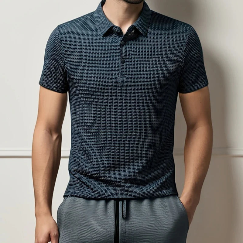 Éliot™ | Men's Textured Polo — Lightweight, Breathable, Impeccable
