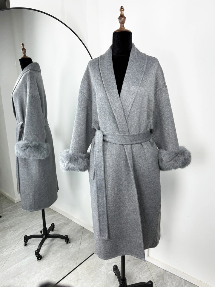 TARUXY fox fur wool coats women's coat