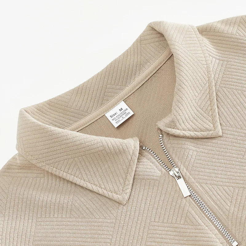 Men's zip-neck sweater with an elegant look and modern comfort