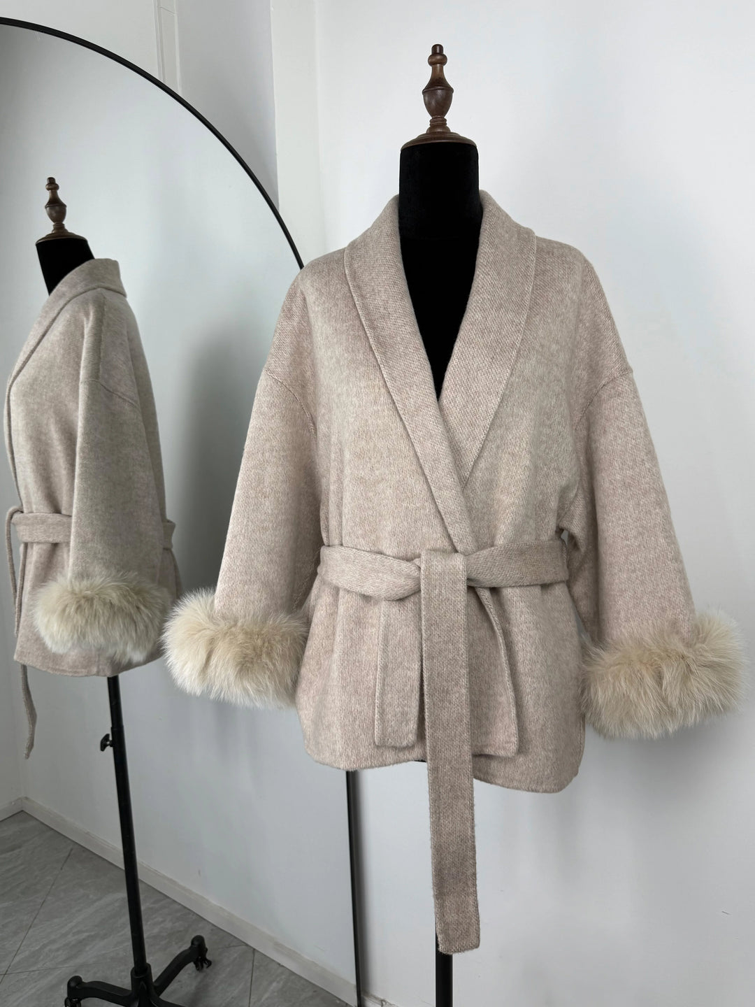 TARUXY fox fur wool coats women's coat