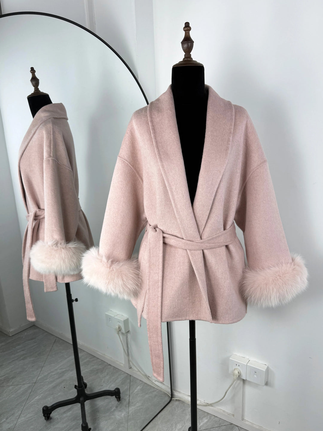 TARUXY fox fur wool coats women's coat