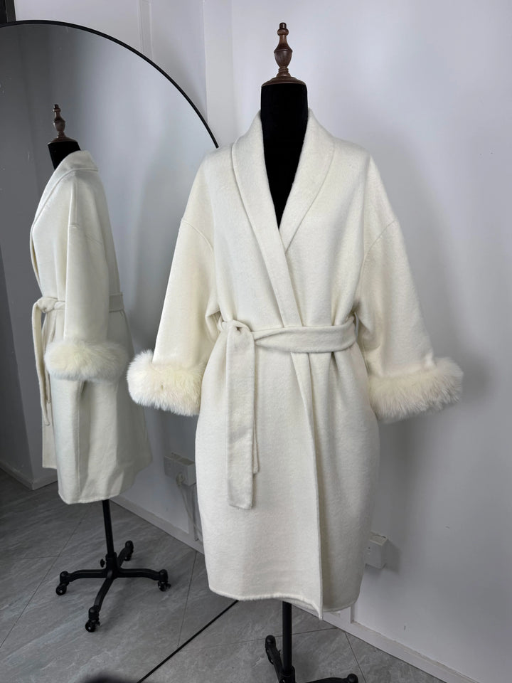 TARUXY fox fur wool coats women's coat