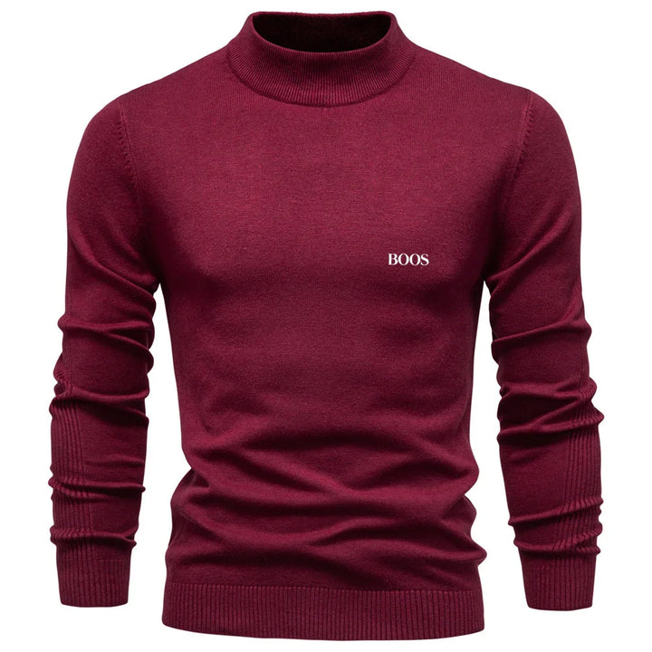 Men's slim-fit mock neck sweater, elegant and comfortable