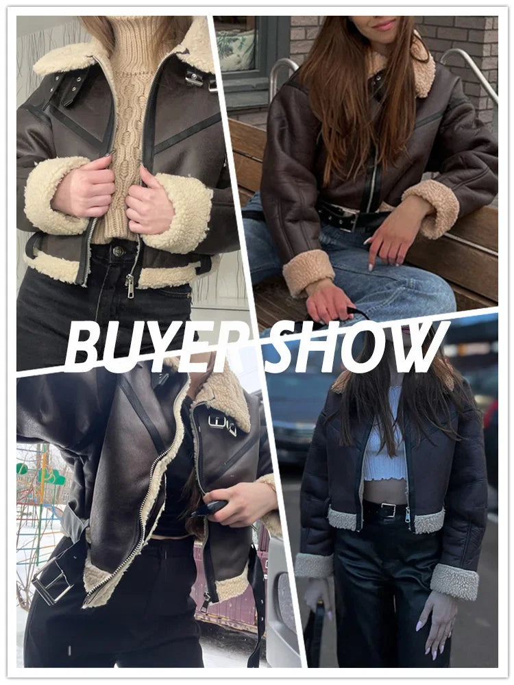 Women's short leather jacket