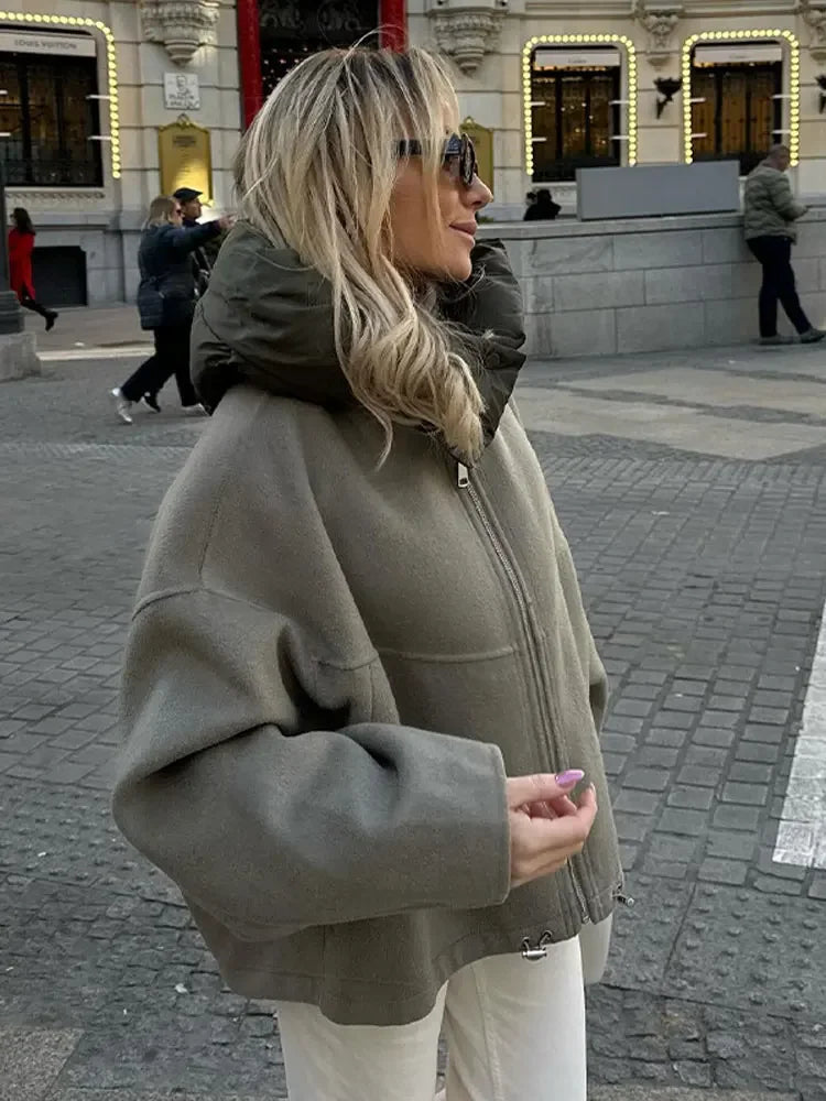 Women's Hooded Sulf Sleeve Jacket