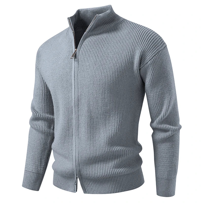 Men's Knitted Zip-Up Cardigan – Style and Comfort