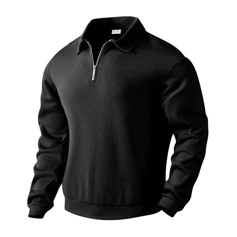 Men's zip-neck sweater with an elegant look and modern comfort
