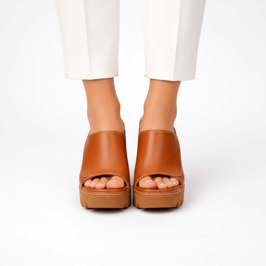 Orélianne | Stable Heel Platform Mules