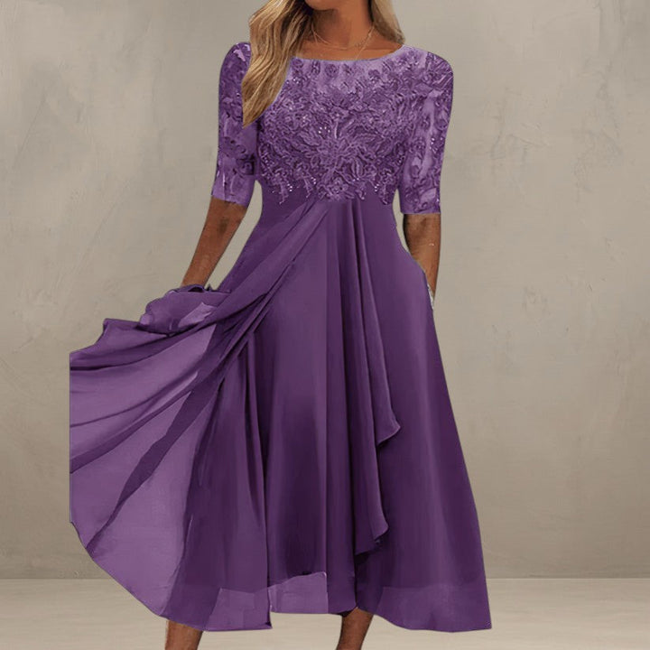 Light Mode | ELEGANT LACE MIDI DRESS