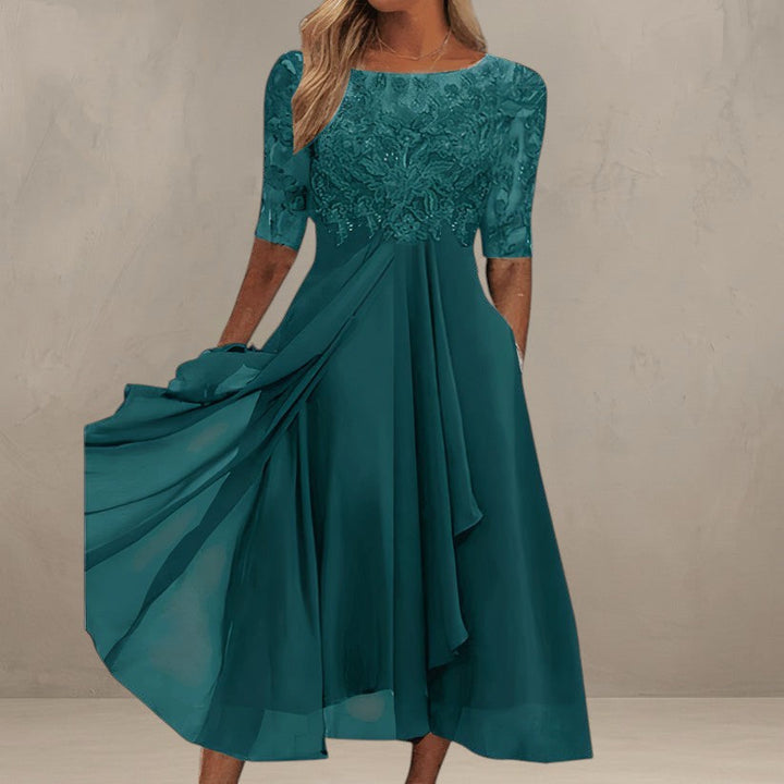 Light Mode | ELEGANT LACE MIDI DRESS