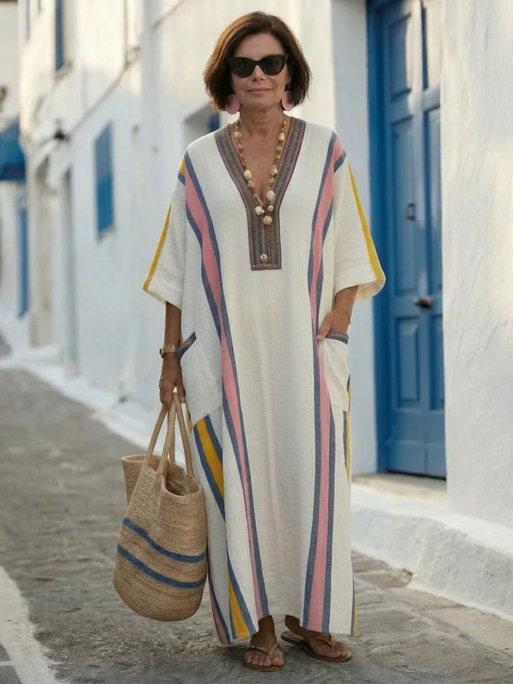 Noemi | V-Neck Midi Dress with Pockets