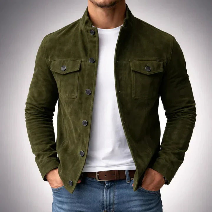 Mode Lumiére™ | Men's Button-Down Suede Jacket