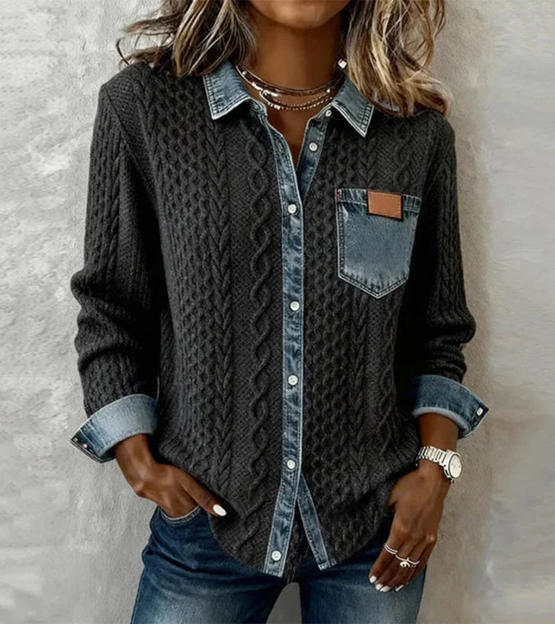 Nora | Patchwork Knit Top