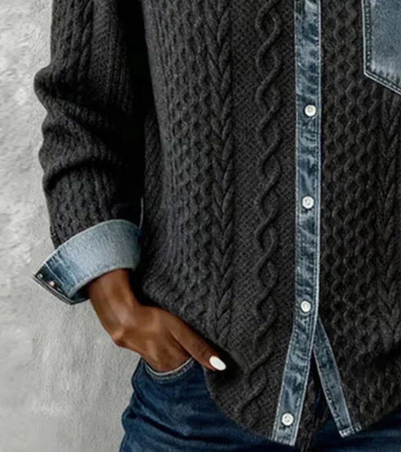Nora | Patchwork Knit Top