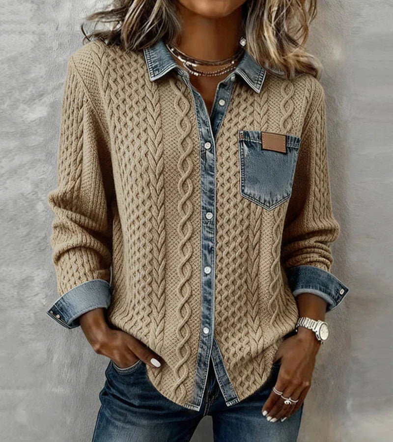 Nora | Patchwork Knit Top