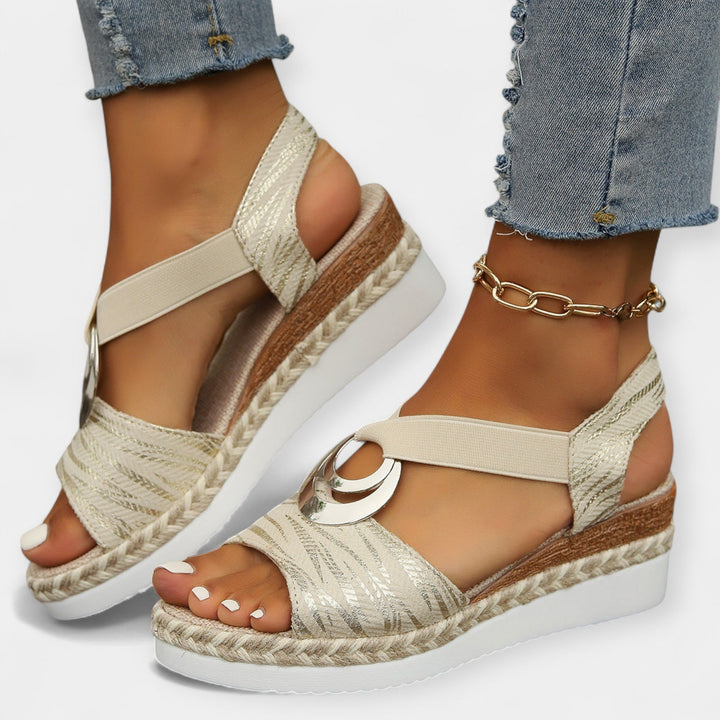 Mode Lumiére™ Roman Sandals with Braiding