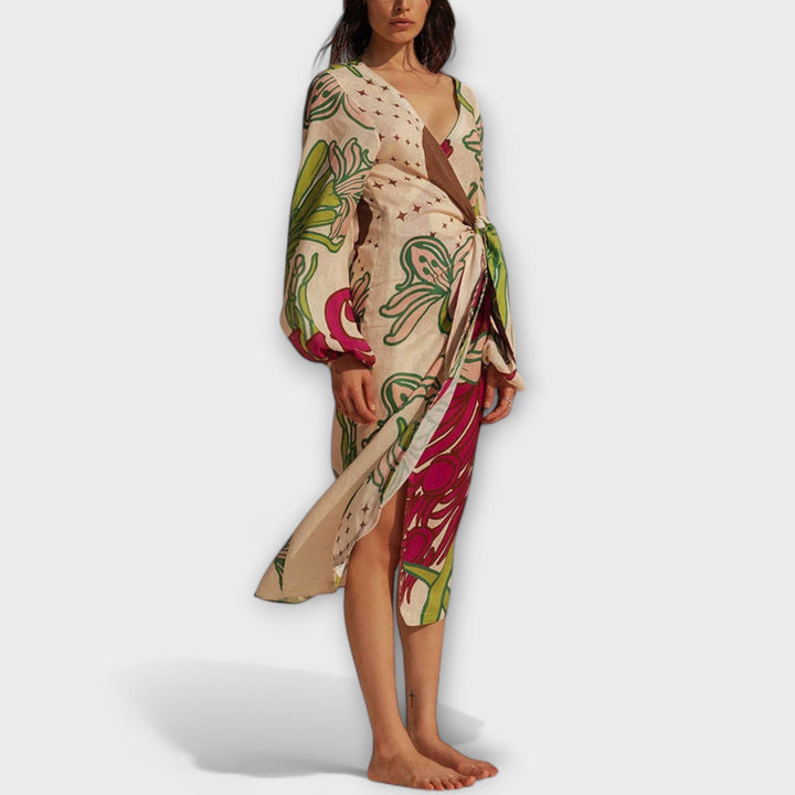 Tracey - Tie-front maxi dress