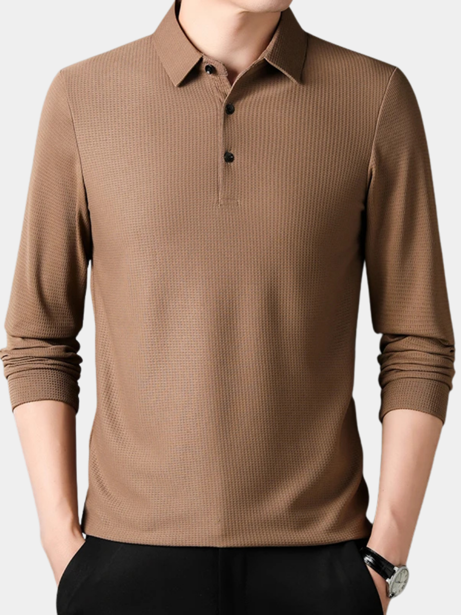 LAURENT MONACO | MEN'S LONG-SLEEVED KNITTED POLO SHIRT