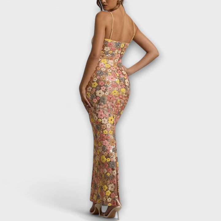 Oakley - 80s Floral Sequin Maxi Dress