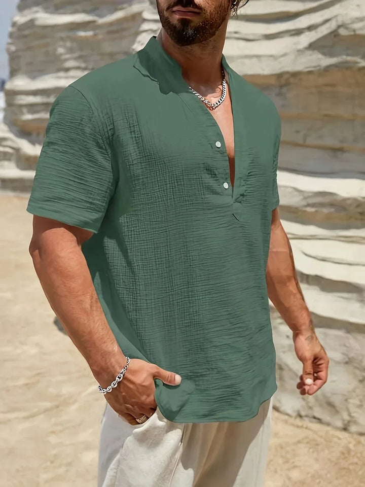 Lightweight Fashion | Elegant Stand-Up Collar Summer Shirt