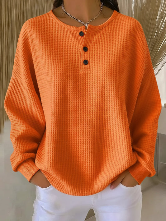 Clara | Cozy Waffle Knit Henley