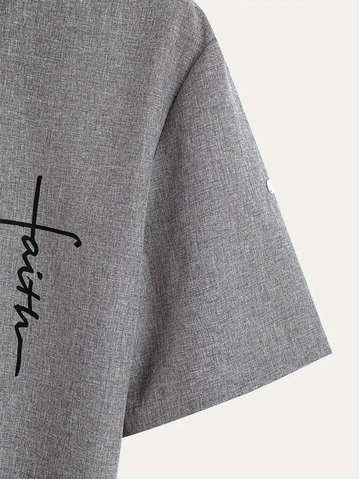 Light Mode | Stylish short-sleeve stand-collar shirt