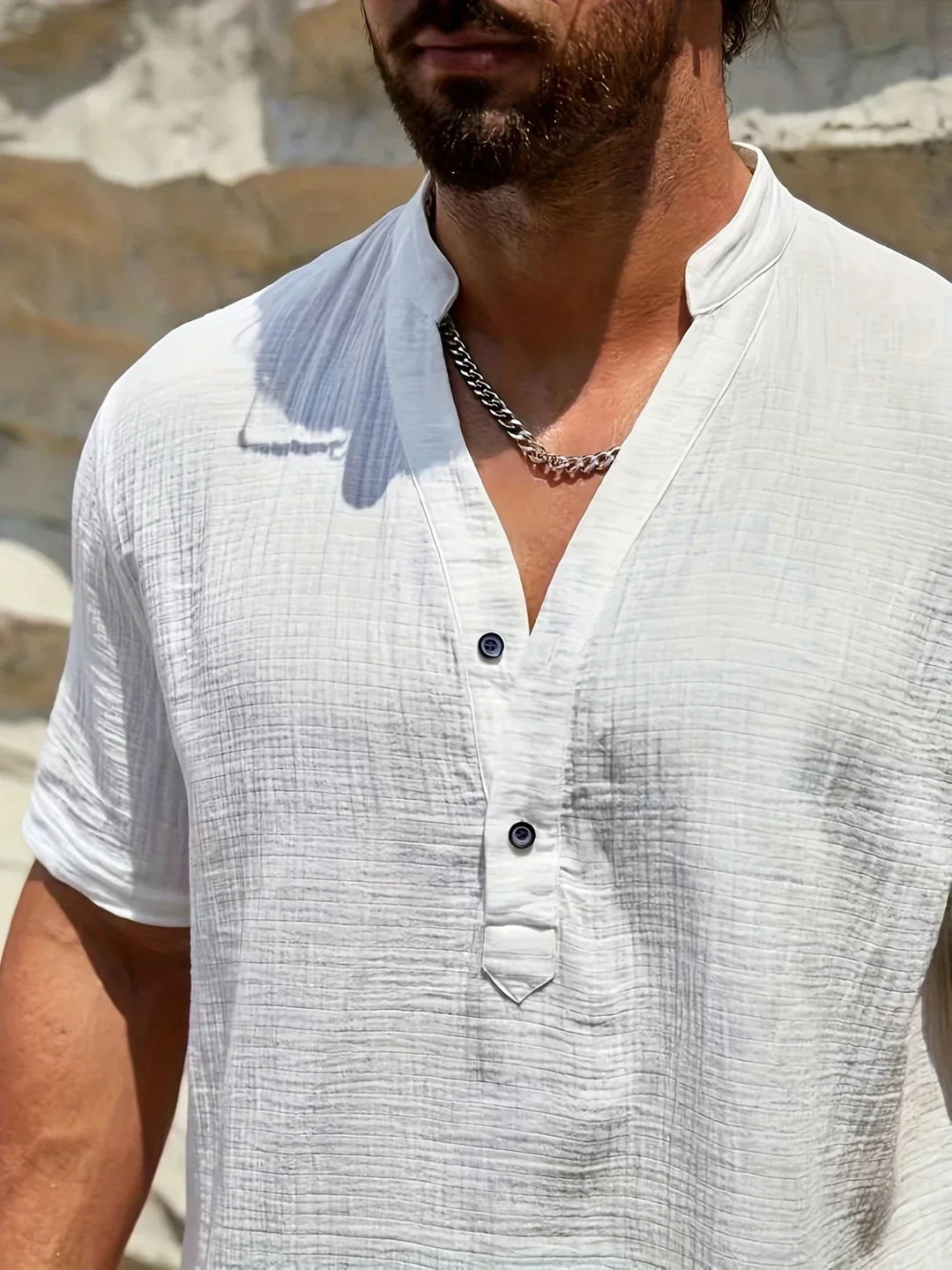 Lightweight Fashion | Elegant Stand-Up Collar Summer Shirt