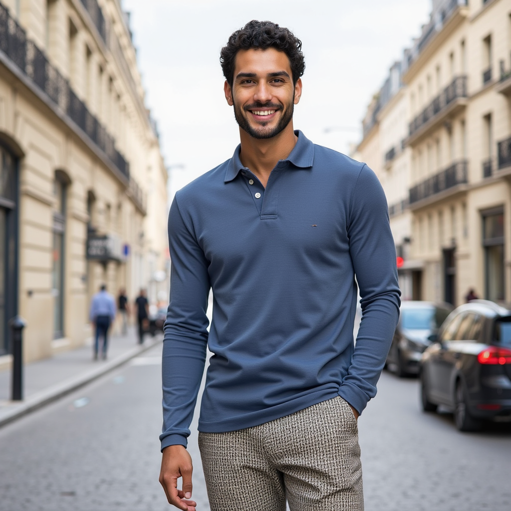 Long-sleeved polo shirt