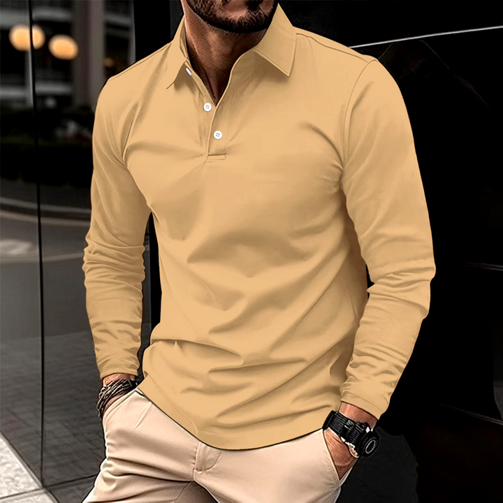Casual long-sleeved polo shirt