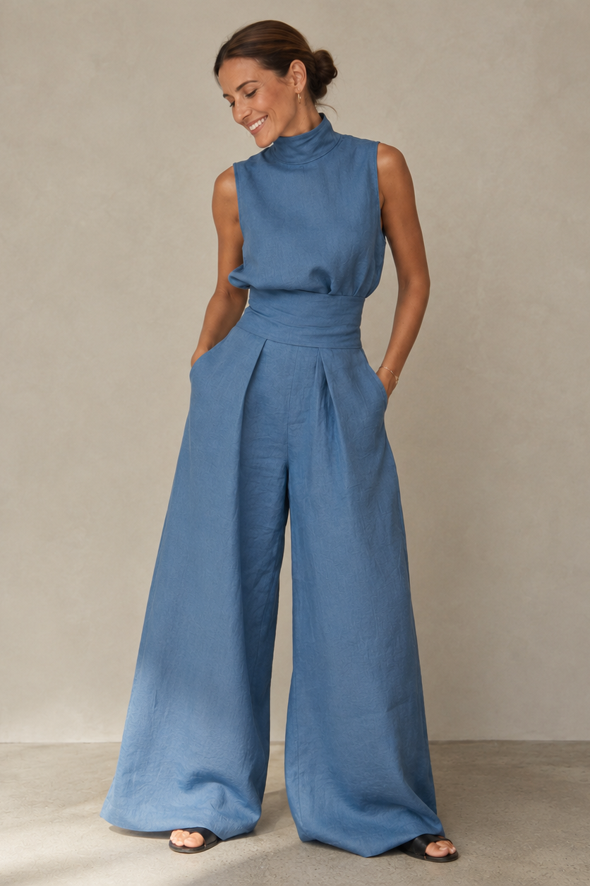 Lumiére™ Fashion| Flowy and Elegant Bamboo Linen Jumpsuit