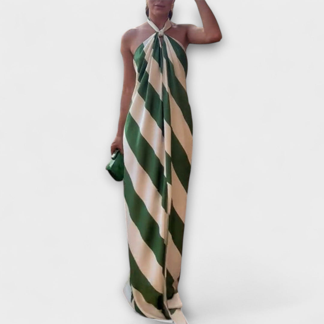 Marlowe - Striped Backless Maxi Dress