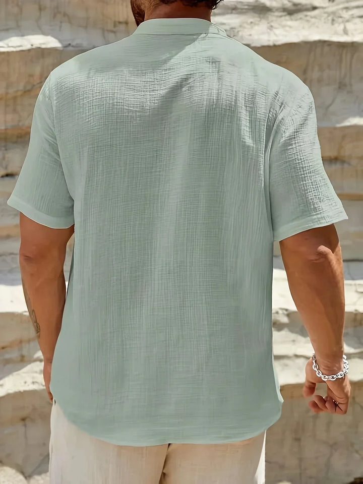 Lightweight Fashion | Elegant Stand-Up Collar Summer Shirt