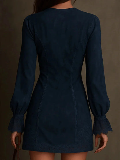 Jasmira | Suede Lace Mini Dress