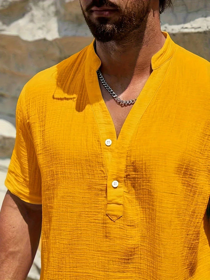 Lightweight Fashion | Elegant Stand-Up Collar Summer Shirt