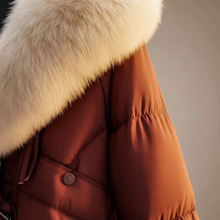Willow - Padded Coat with Fur Collar