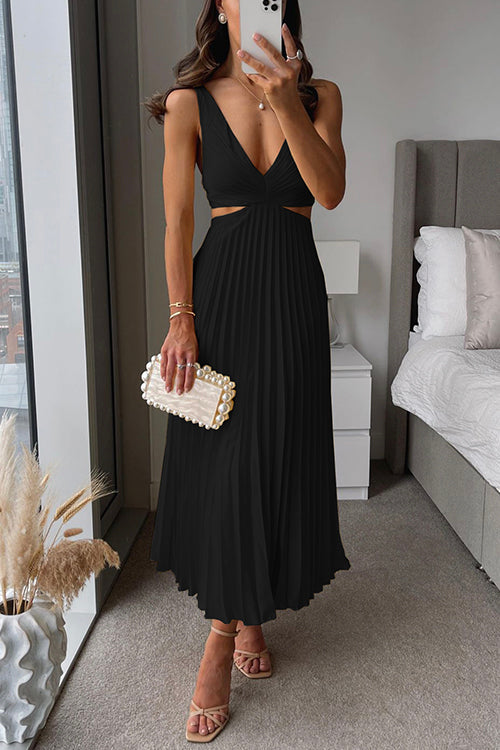 Rhiannon - High-waist V-neck maxi dress