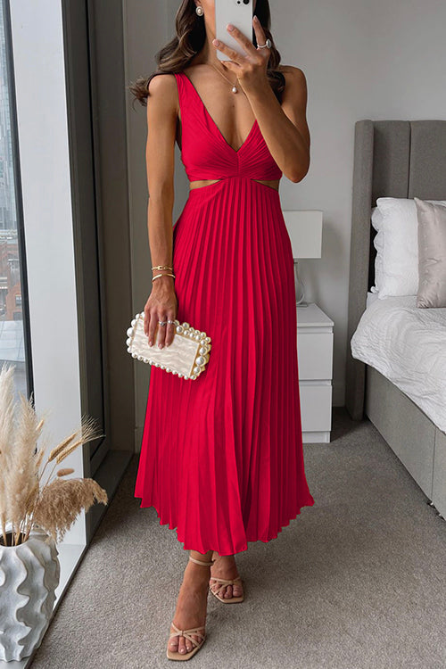Rhiannon - High-waist V-neck maxi dress