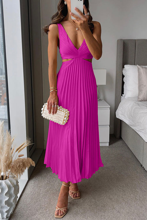Rhiannon - High-waist V-neck maxi dress