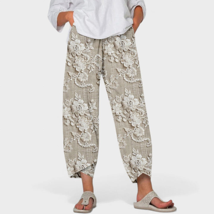 Mode Lumiére™ Elastic & Comfortable Floral Pants