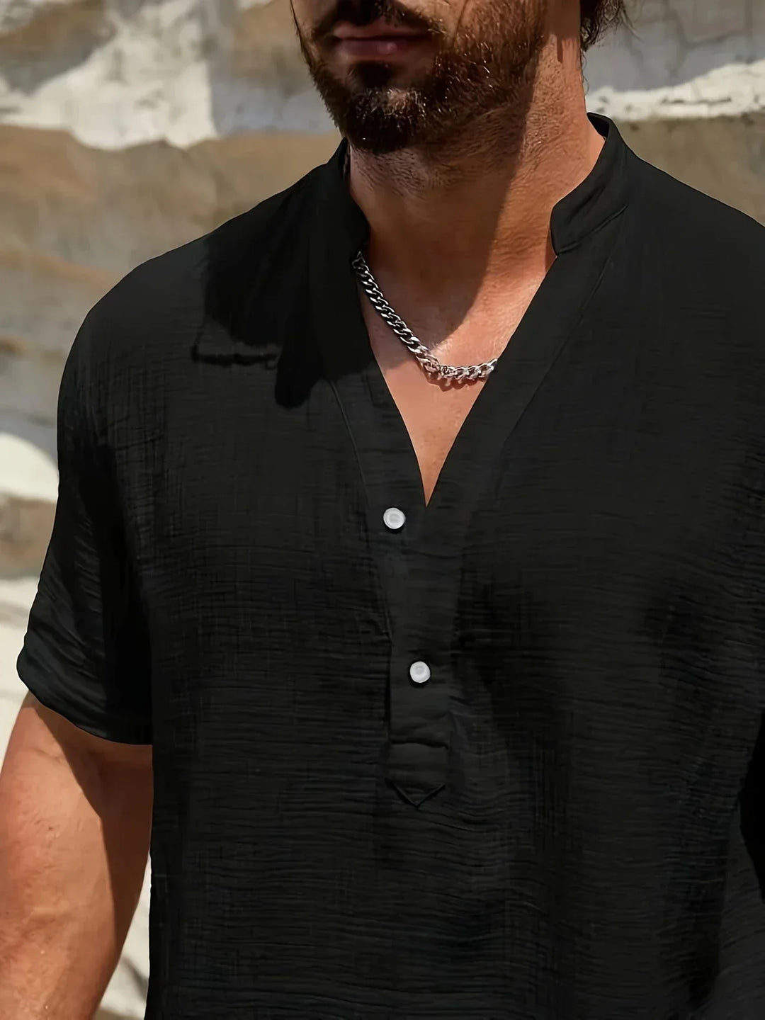 Lightweight Fashion | Elegant Stand-Up Collar Summer Shirt