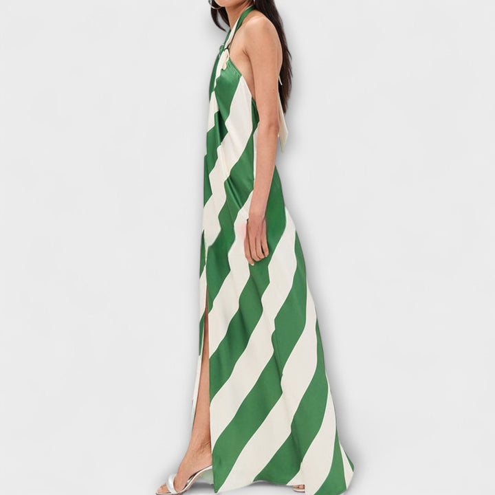 Marlowe - Striped Backless Maxi Dress